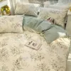 Sängkläder sätter ins svart båge sängkläder rosa platt botten lakan ner täcken täcker dubbel lager alla drottning prinsessan stil sängkläder linnflicka blommig täcke täcke j240507