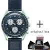 Watch with Box Mens Bioceramic Moon Watches Full Fonction Quarz Chronograph Mission to Mercury 42mm Nylon Watch 2024 Master en édition limitée