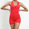 Kvinnors jumpsuits rompers Sexig klippt ihåligt bodycon scrunch sport kort jumpsuit höjer rumpa kvinnor en bit kläder svart vit röd overall t240507