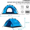 Pop Up Camping Tent 4 personnes Tentes automatiques pour instantanés de randonnée à vent étanche instantanée 240419