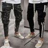 Mens Pants Fashion Men Trousers Casual Camouflage Work Cargo Pant Side Stripe Hip Plus Size Gv52