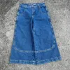 Y2K JNCO American Baggy Jeans Hip Hop Goth Vintage Streetwear Embroidery Pattern Men Women Women Harajuku Fashion Wide Leg Denim Pants 240430