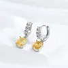 Boucles d'oreilles de cerceau Fashion Yellow Oval Zircon Drop pour les femmes Bijoux de luxe de luxe de luxe