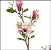 Świąteczne zapasy imprezy w ogrodzie dekoracyjne wieńce Rinlong sztuczny magnolia jedwabny jedwabny trzc