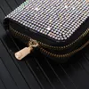 Wallets Women Cartão Bolsa de armazenamento de cartão elegante bolsa de moedas Stromestone carteira pequena para zíper para o suporte de bolsas homens