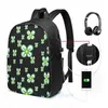 Rucksack lustiger Grafikdruck All-Over Daisy Muster USB-Ladung Männer School Taschen Frauen Bag Travel Laptop