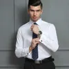 Herren -Hemdhemden 2024 Männer Französisch Manschuppenhemd Manschettenknöpfe neue weiße Langschleide -Casos -Knöpfe Marke Hemden normaler Fit Kleidung D240507
