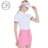 المسارات النسائية DK Womens Summer T-Shirt Womens Short Slave Polo Shirt Fast Drytops Womens Sports Skorts Skorts Set S-XXL Y240507