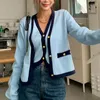 Damesbreien Vrouwen herfstkleding lange mouw sweater bovenkleding Vest klein temperament borsten binnenste slijtage top vesten