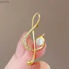 Pins Spettoni Fashion Minimalist Crystal Music Note Pearl Womens Luxury Music Simbolo Boglizia Gioielli Clip Clip WX