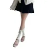 Femmes chaussettes de ballet jk lolita kawaii bowknot mignon mignon filles longues volants