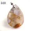 Pendant Necklaces High Quality Natural Cherry Blossoms Agate Stone Beads Pendants Wholesale Necklace For Women's Men's Jewelry BF077