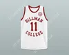 Custom nay mens Youth / Kids Walter Oakes 11 Hillman College White Basketball Jersey avec Eagle Patch Top cousé S-6XL