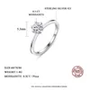 Cluster anneaux Moisanite Anneau de fiançailles Femmes Classic 0.5ct 14k White Gold plaqué certifié Round Brilliant Lab Diamonds Wedding