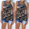 T-shirt pour femmes camouflage pour femmes à la mode camouflage ultra-mince t-shirt Military Imprimé Vêtements sans manches T-shirt décontracté vestige d'été blusa s-xl u2l2405