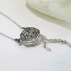 Fashion Women Collier Silver Classic Noble Hollow Camellia avec diamant Incrust Design Charm exquis Designer Magnifique élégant bijoux de dame élégante