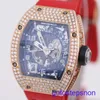 WRIS MALE RM WORTH RM010 MENS'S WORD 18K ROSE GOLD SET AVEC DATE DAMENT AFFICHAGE AUTOMATIQUE MÉCANIQUE MÉCANICAL SWISS World Back Set avec Diamond Watch