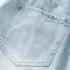 Jeans masculins en jean droit shorts haute rue High Street Pantalon Five Minute Couleur solide Cound Casual Slim Fit Mens Clothingl2405