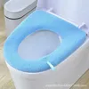 Toilet Seat Covers Winter Warm Toilet Seat Cover Closestool Mat Washable O-shape Pad Bathroom Accessories Knitting Pure Color Soft Bidet Cover