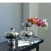 Vazen creatief zilveren glazen vaasdesk decoratie ambachten hydroponics bloemen potten bloem arrangement modern woning decor bloemen