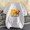 Kadın T-Shirt Kadın Giyim Retro Pamuk Gömlek Retro Rock Hip-Hop Desen Yaz Nötr Sıradan Gömlek MTV Müzik Yükseklik Grafik Gömlek2405