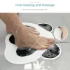 Tapis de salle de bain confortable Mattes frotter les pieds de lavage arrière pour enlever la peau morte de douche à la maison de massage en silicone de salle de bain