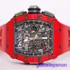 Mâle RM montre Red Devil RM11-03 Mens Watch NTPT Fibre carbone automatique mécanique Swiss célèbre montre Luxury Sports Watch Single Watch