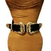 Nouvelle mode femelle STRAPE Vintage Bouille à épingle Bouleau en cuir pour femmes Elastic Sexy Hollow Out larges ceintures de taille 307c
