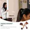 Magneti frigorifero mobile a 4 pezzi Magnet funghi magneti armadio per ufficio decorazione refrigerante in legno wx