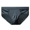 Sous-vêtements Men's Underwear Summer Thin Ice Mesh Grettiques Souppeur Triangle respirant High Stret Stretch Coupte Lingerie sèche rapide