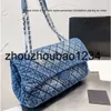 CF Bags Blue Grey Chanellies denim Designer-Designer Cowboy Chain Tote Womens Flap Lattice Wallet Crossbody Classics Clutch Totes Purse