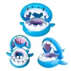 1 PC Blue Hai aufblasbarer Sitzring verdickte PVC Schwimmen mit Sonnenschutz Beach Pool schwimmt 240506