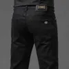 Jeans Black for Men Slimming and Slim Fitting High-end Light Luxury Elastic Versatile Casual Mens Long Pants
