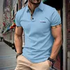 -Shirts européens et américains pour hommes décontractés Polo à manches à manches à manches à manches courtes t-shirts à manches plats pour hommes respirants top J240506