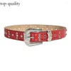 Ceintures de ceinture Pu ceinture avec boucle de papillon de diamant pour les amateurs de mode jeans jupe 360