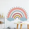 ステッカー水彩塗装済みレインボーステッカーキッズルームガールプリンセスベビーベッドルームの装飾壁画自己添付PVCウォールステッカーギフト