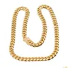 Ketten 6-18 mm breiter Edelstahl Kubaner Miami Halsketten CZ Zirkon Schloss Große schwere Goldkette für Männer Hip Hop Rock Schmuckketten Dr. Dhlov