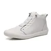 Freizeitschuhe echte Ledermänner High Top Fashion White Cool Street junger Mann Schuhe Ka2032