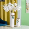 Vasos vaso de cerâmica europeia alces plantas em vasos de flores decorativas arranjo de flores floral decoração de mesa criativa artesanato vasos