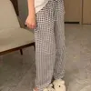 Salon de sommeil pour femmes pantalon pantalon de pyjamas à plaid de style coréen