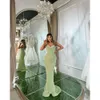 Evening Mermaid Green Light Sequins Dresses Spaghetti Beads Collar Party Prom Pleats Formal Long Red Carpet Dress For Special Ocn