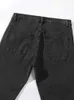 Jeans masculin Strtwear Mens Jeans Man Black Moto Skinny Jean mâle Stretch Denim Pantalon Pure Couleur pure Elastic Vintage Jeans Clothing Y240507