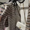 Robes décontractées de base Designer Chan New Women's Round Necy Rainbow Stripe Stripe Tripe Robe K2HF