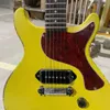 Aangepast 1959 Junior DC TV Yellow Cream Relic Electric Guitar One Piece Mahony Body Neck, Wrap Arround Tailerpiece, P-90 Dog Oor Pick-up Right