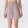 Al Yoga Shorts Damens Sommersport Short Hosen Elastic Capris High-T-T-Taschen-Fitness, die schnell trockene erwachsene Mädchen laufen lassen