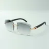 Nyaste stil avancerade designers solglasögon 3524022 Högkvalitativ skärningslins Naturliga svarta trätemplar Glasstorlek: 58-18-135mm