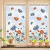 Autocollants de fenêtre feuilles de fleur motif de verre de verre pour la maison pour la chambre à la maison