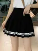 Etekler kawaii harajuku etekler hazırlık okulu üniforma yüksek bel katlanmış kadın lolita a-line denizci becerileri q240507