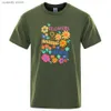 あらゆる種類のメンズTシャツの花はブルームプリントTシャツを着ていますMen Funny Creativity T Shirts Cotton Summer Topsグラフィックルーズストート服H240507