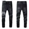 Pulvérisation amiirii jeans violet mens mode jean 2024 demin street peinture lettres colorées pantalon décontracté coton jeunesse noire serre yrop